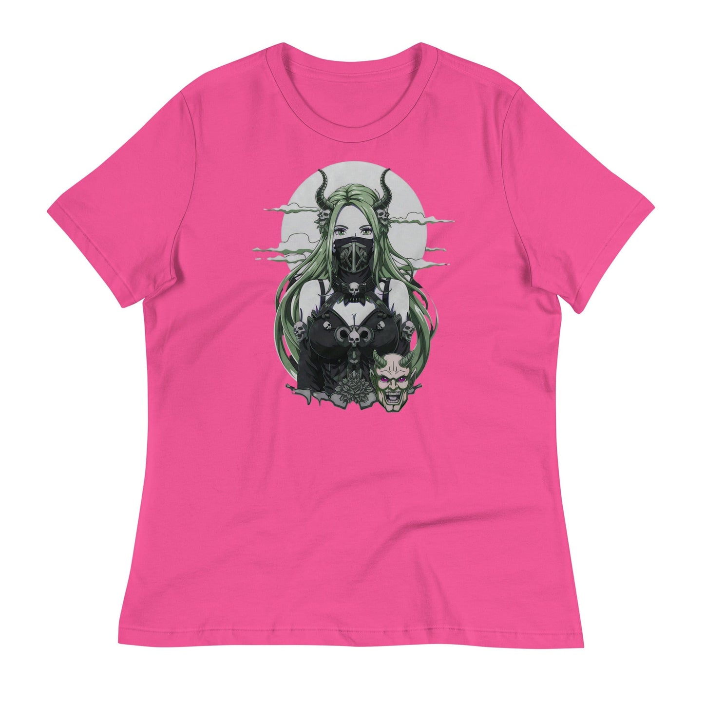 Anime Dark Fantasy Masked Otaku Demon Girl Women's Relaxed T-Shirt