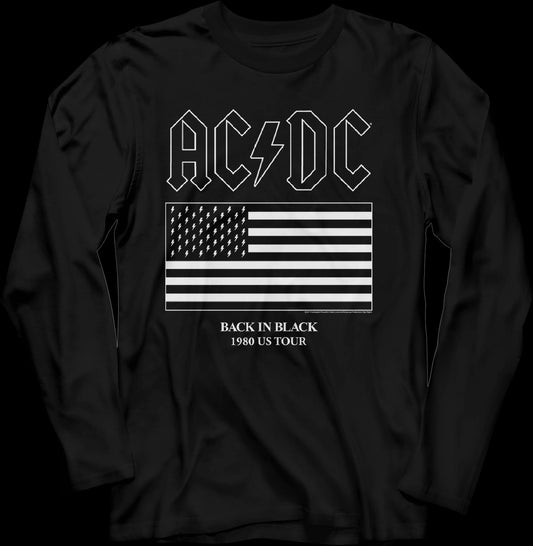 Back In Black 1980 US Tour ACDC Long Sleeve Shirt