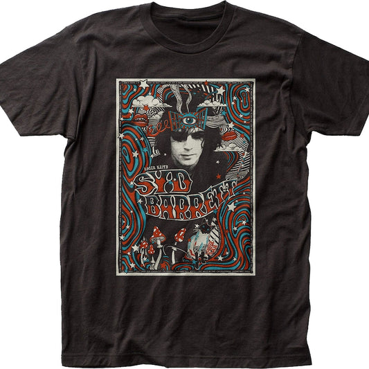 Black Psychedelic Poster Syd Barrett T-Shirt