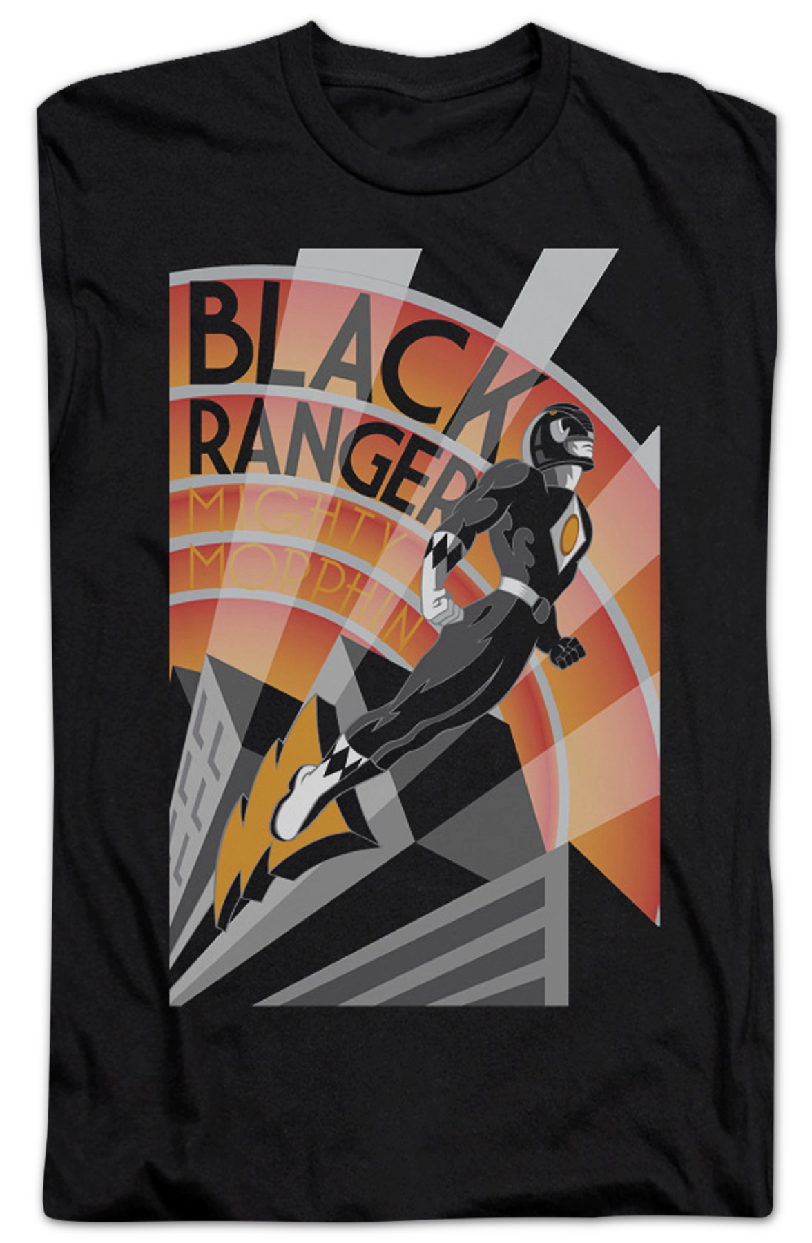 Black Ranger Poster Mighty Morphin Power Rangers T-Shirt