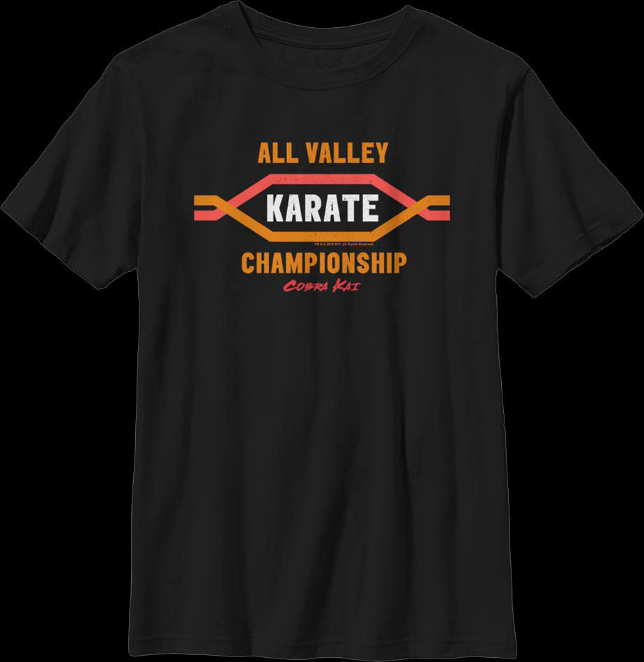 Boys Youth All Valley Karate Championship Cobra Kai Shirt