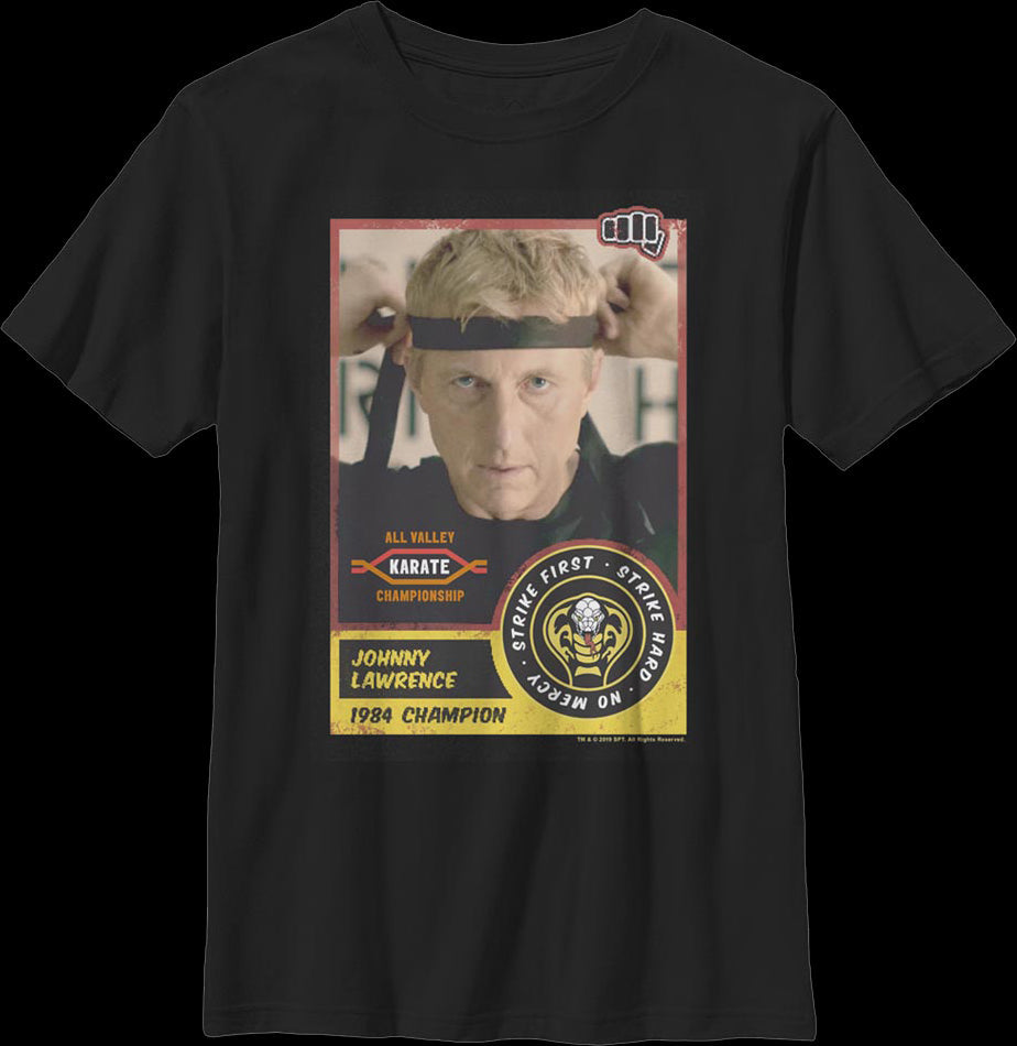 Boys Youth Johnny Lawrence Trading Card Cobra Kai Shirt