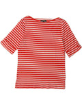 Ralph Lauren Womens 1 2 Sleeve T Shirt Top Uk 14 Large Red Striped Cotton