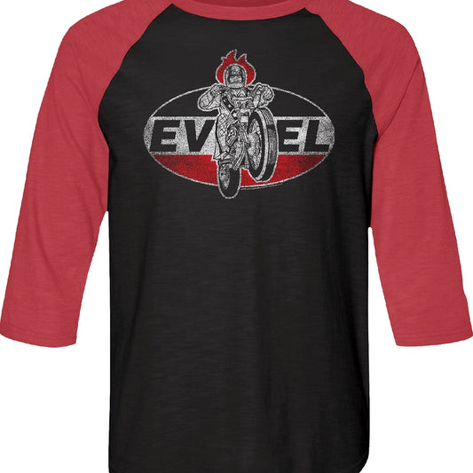 Daredevil Evel Knievel Raglan Baseball Shirt