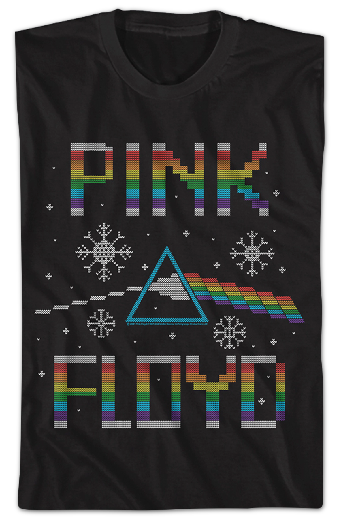 Dark Side of the Moon Faux Ugly Christmas Sweater Pink Floyd T-Shirt