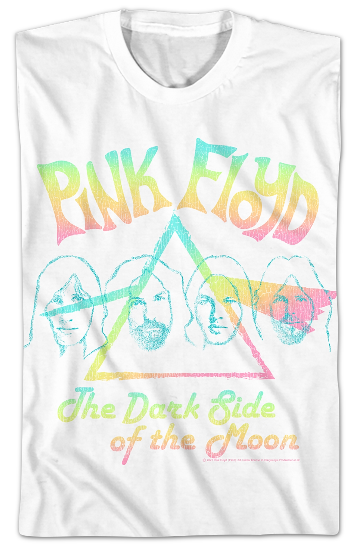 Dark Side of the Moon Pastel Rainbow Pink Floyd T-Shirt