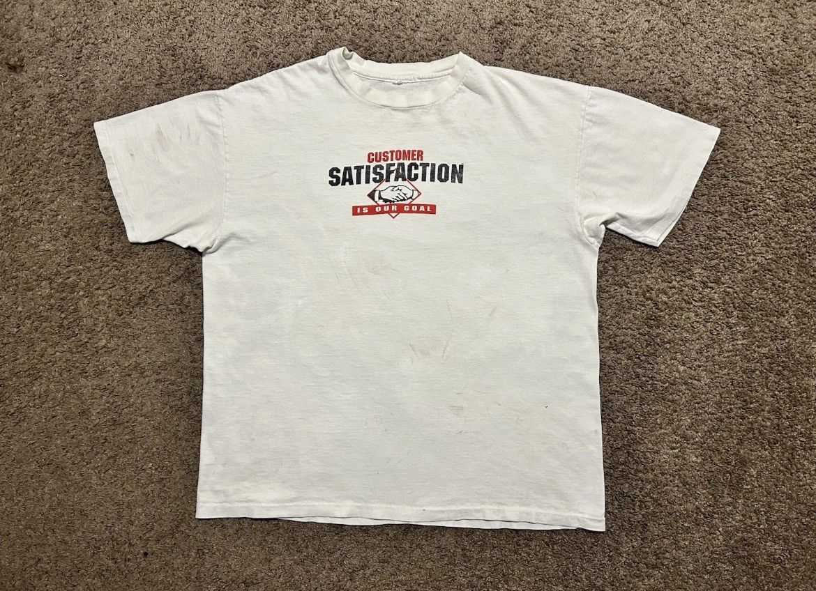 Vintage Vtg 90s Thrashed Customer Satisfaction T Shirt Xl