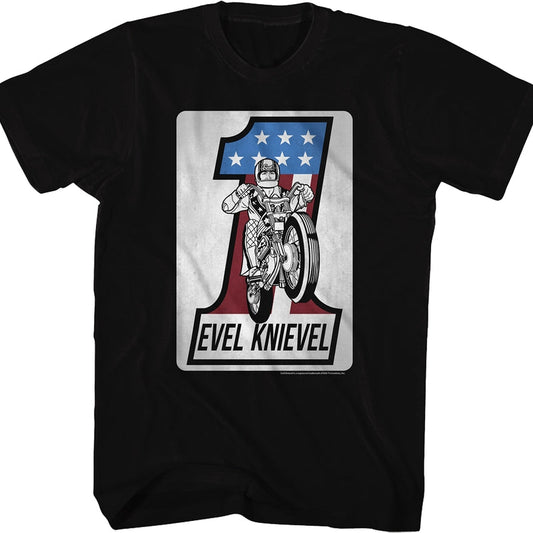 Black Motorcycle Evel Knievel T-Shirt