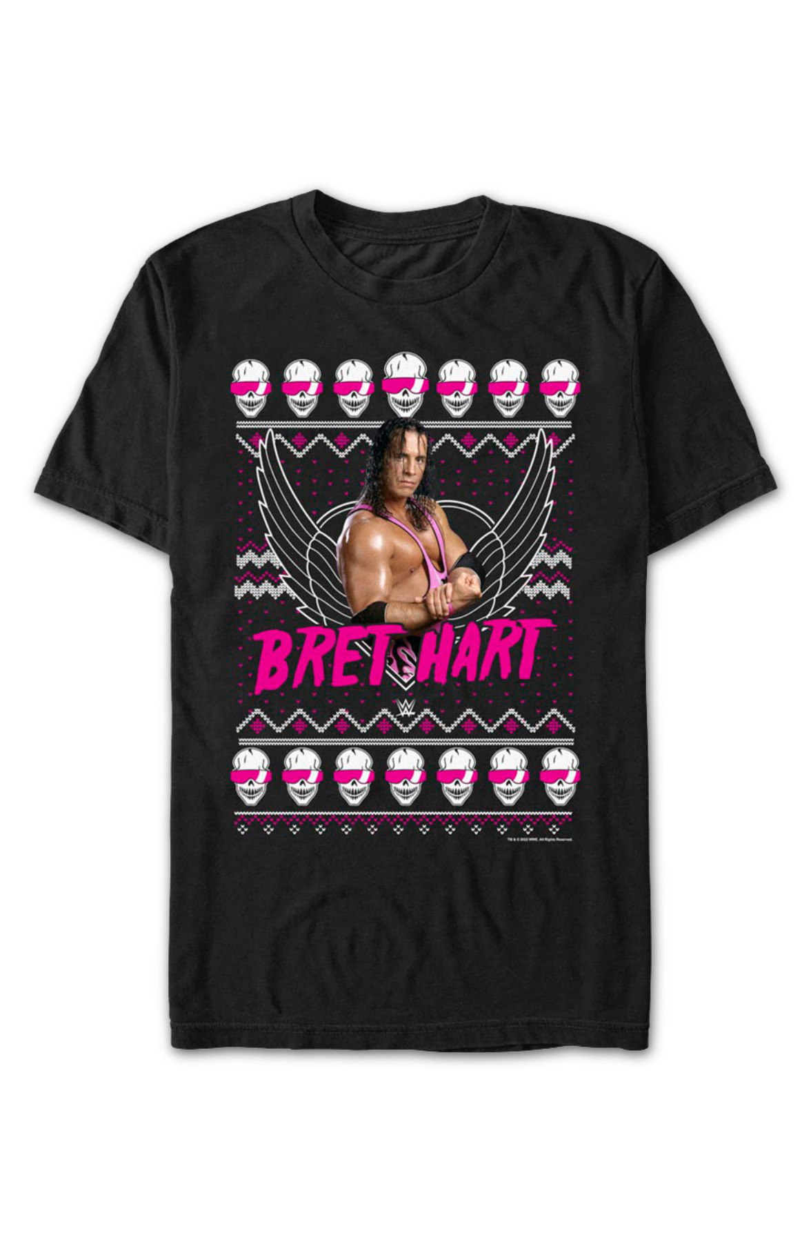 Faux Ugly Christmas Sweater Bret "Hitman" Hart T-Shirt