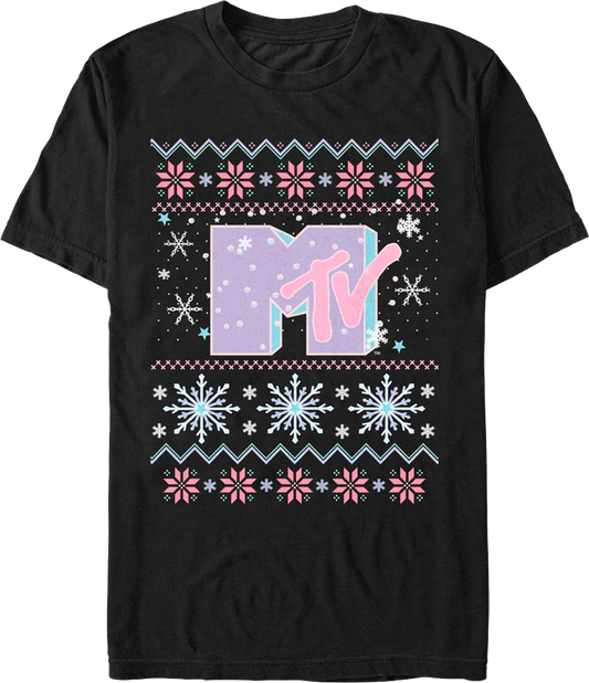 Faux Ugly Christmas Sweater MTV T-Shirt