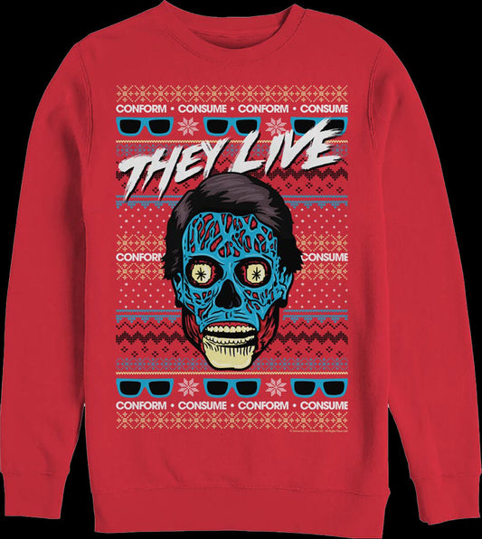 Faux Ugly Christmas Sweater They Live Sweatshirt
