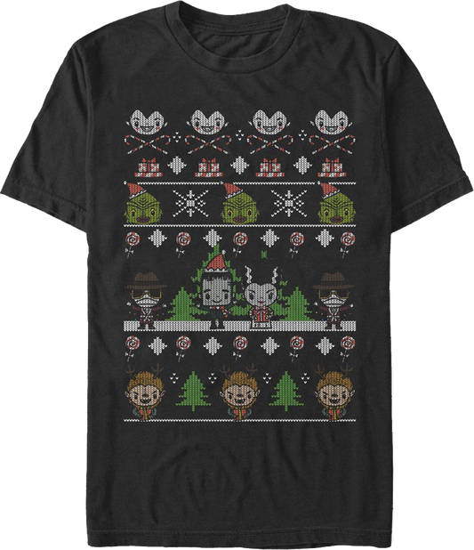 Faux Ugly Christmas Sweater Universal Monsters T-Shirt