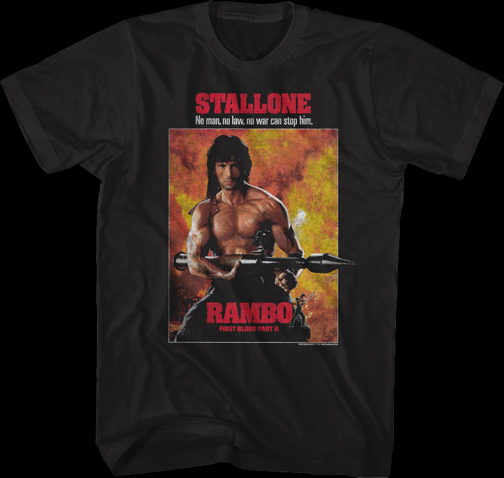 First Blood Part II Poster Rambo T-Shirt
