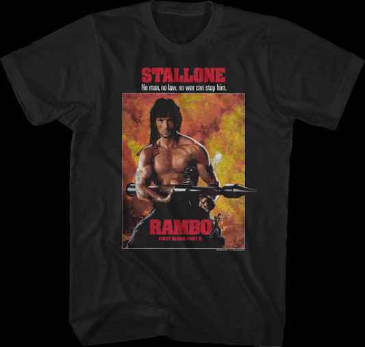 First Blood Part II Poster Rambo T-Shirt
