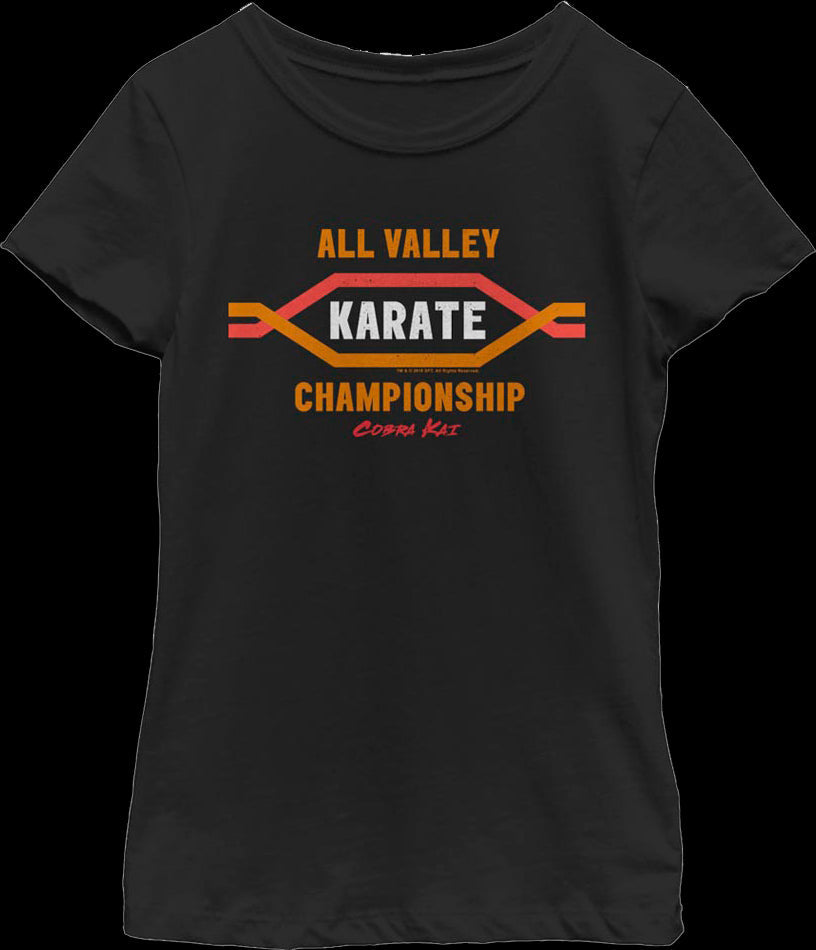 Girls Youth All Valley Karate Championship Cobra Kai Shirt