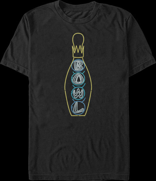 Hollywood Star Lanes Neon Bowling Pin Big Lebowski T-Shirt