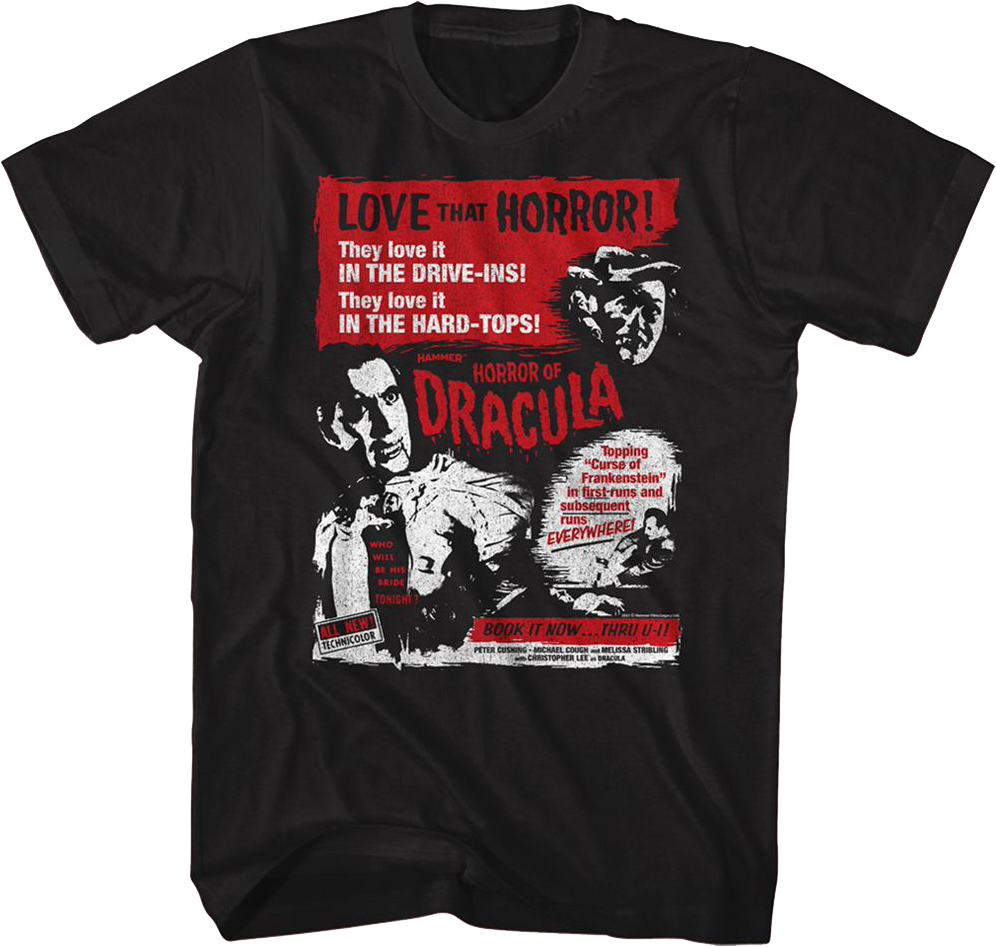 Horror of Dracula Poster Hammer Films T-Shirt