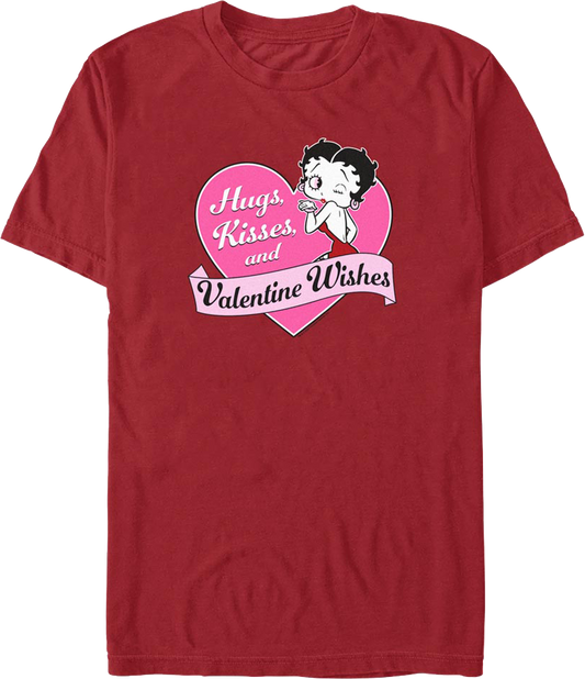 Hugs, Kisses, and Valentine Wishes Betty Boop T-Shirt