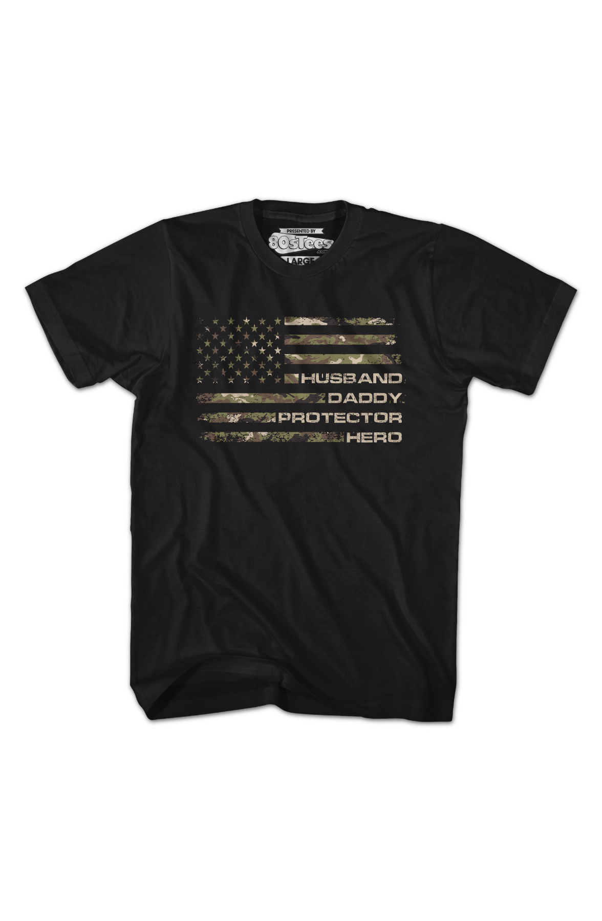 Husband Daddy Protector Hero Flag T-Shirt
