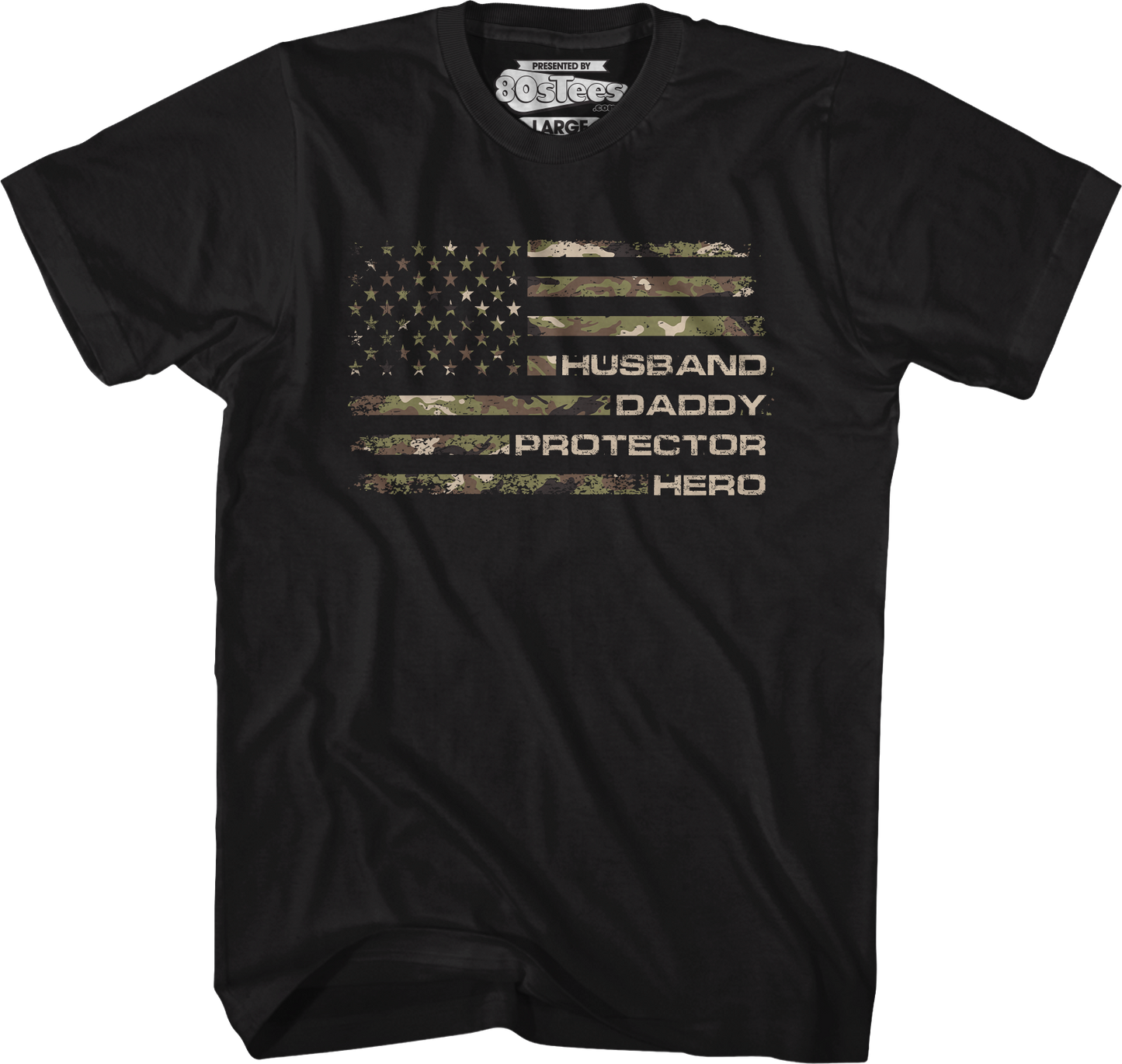 Husband Daddy Protector Hero Flag T-Shirt