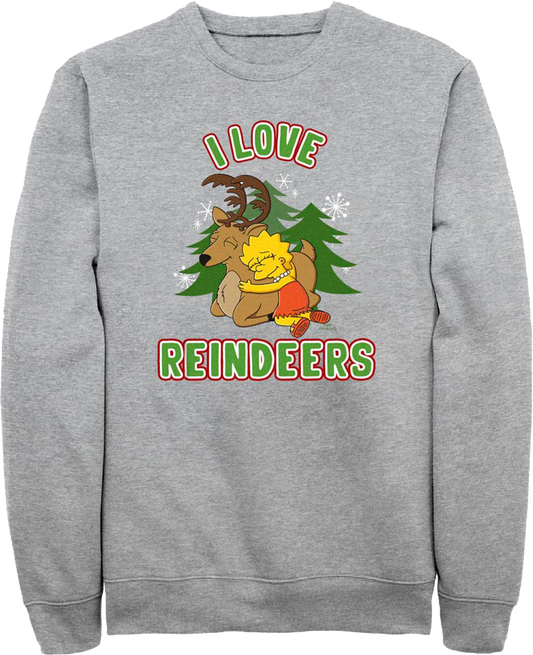 I Love Reindeers Simpsons Sweatshirt