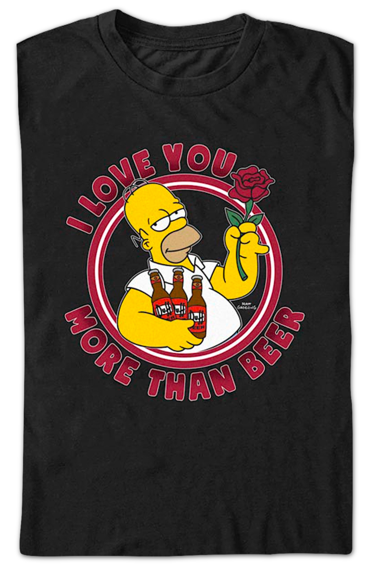 I Love You More Than Beer Simpsons T-Shirt
