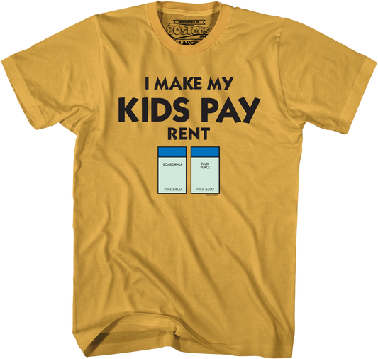 I Make My Kids Pay Rent Monopoly T-Shirt