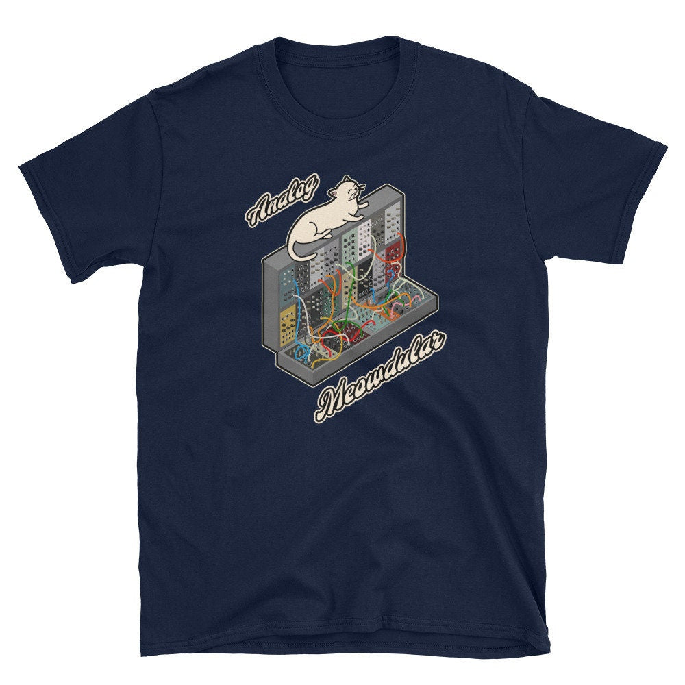 Cat on Analog Modular Synth Funny synthesizer T-Shirt