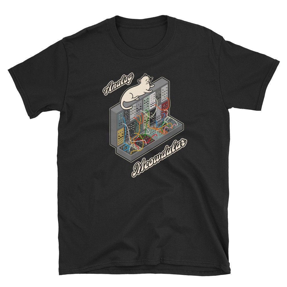 Cat on Analog Modular Synth Funny synthesizer T-Shirt