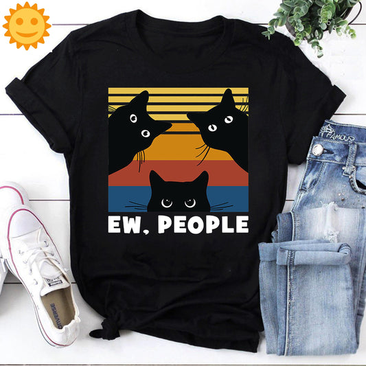 Cats Ew People Vintage T-Shirt, Pet Lovers Shirt, Black Cat Vintage Shirt, Cat Shirt, Cat Lovers Shirt, Black Cat Shirt, Cat Vintage Shirt