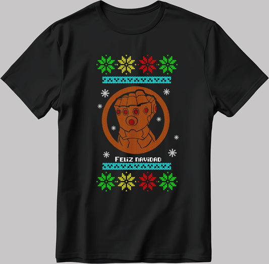 Christmas Poster Thanos Short Sleeve White-Black Men's / Women's T Shirt U341