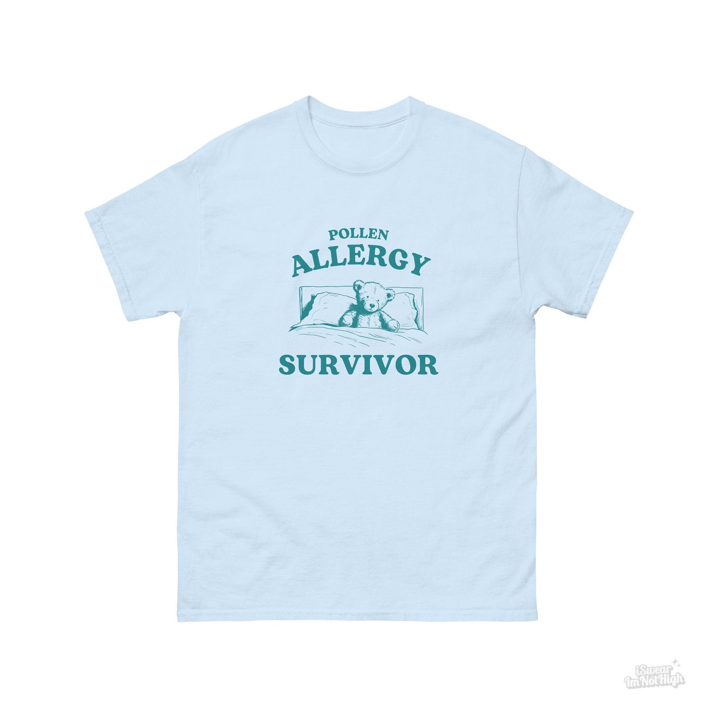 Pollen Allergy Survivor, Funny Allergic Shirt, Bear T Shirt, Dumb Y2k Shirt, Stupid Allergies T Shirt, Cartoon Tee, Silly Meme Shirt, Goofy