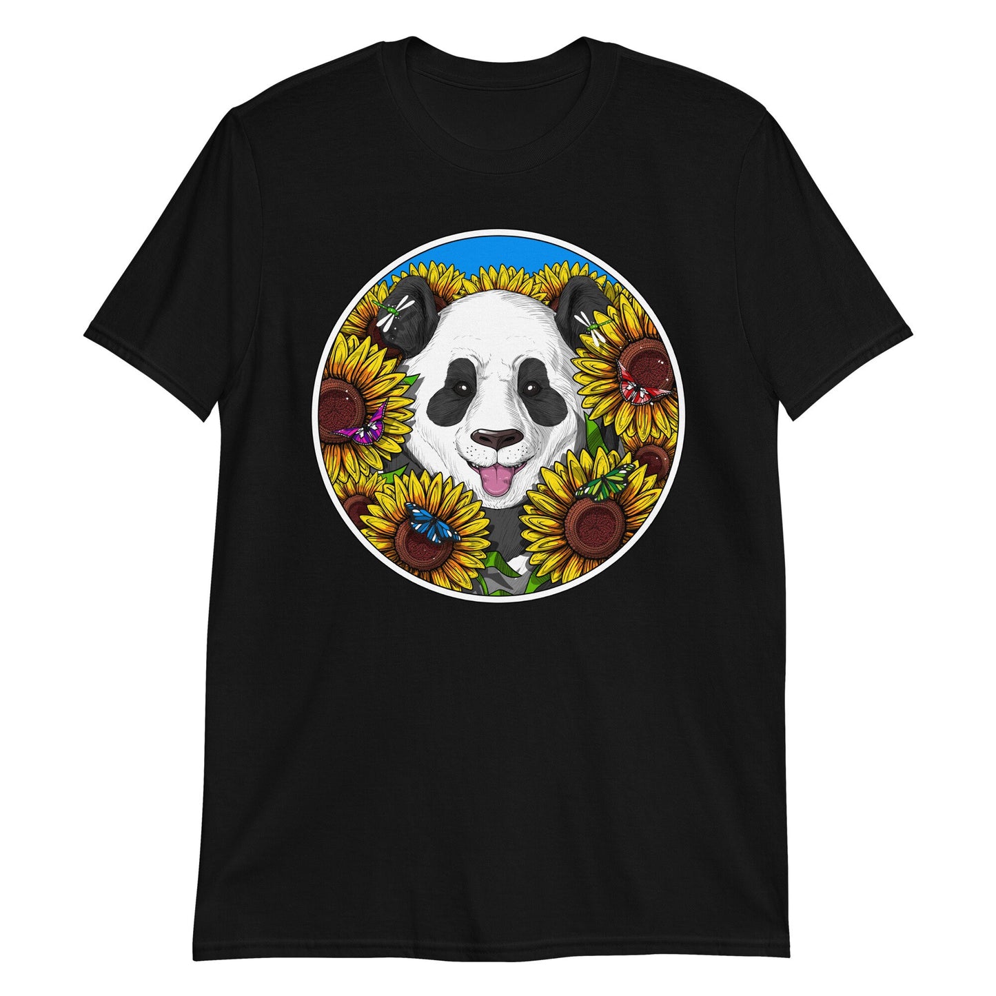 Panda Bear T-Shirt, Sunflowers Unisex Shirt, Funny Panda Tee, Panda Clothes, Cute Panda Clothing, Panda Apparel, Panda Outfit, Panda Gifts