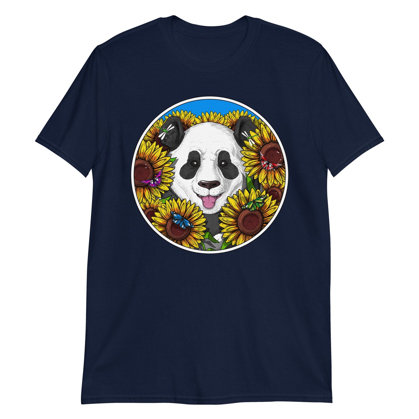 Panda Bear T-Shirt, Sunflowers Unisex Shirt, Funny Panda Tee, Panda Clothes, Cute Panda Clothing, Panda Apparel, Panda Outfit, Panda Gifts
