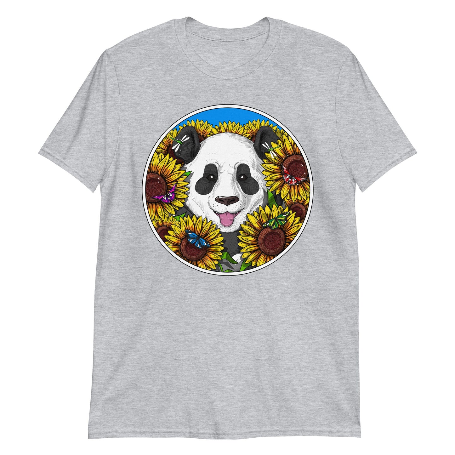 Panda Bear T-Shirt, Sunflowers Unisex Shirt, Funny Panda Tee, Panda Clothes, Cute Panda Clothing, Panda Apparel, Panda Outfit, Panda Gifts