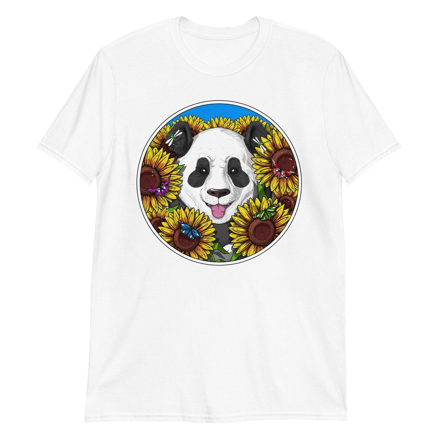 Panda Bear T-Shirt, Sunflowers Unisex Shirt, Funny Panda Tee, Panda Clothes, Cute Panda Clothing, Panda Apparel, Panda Outfit, Panda Gifts