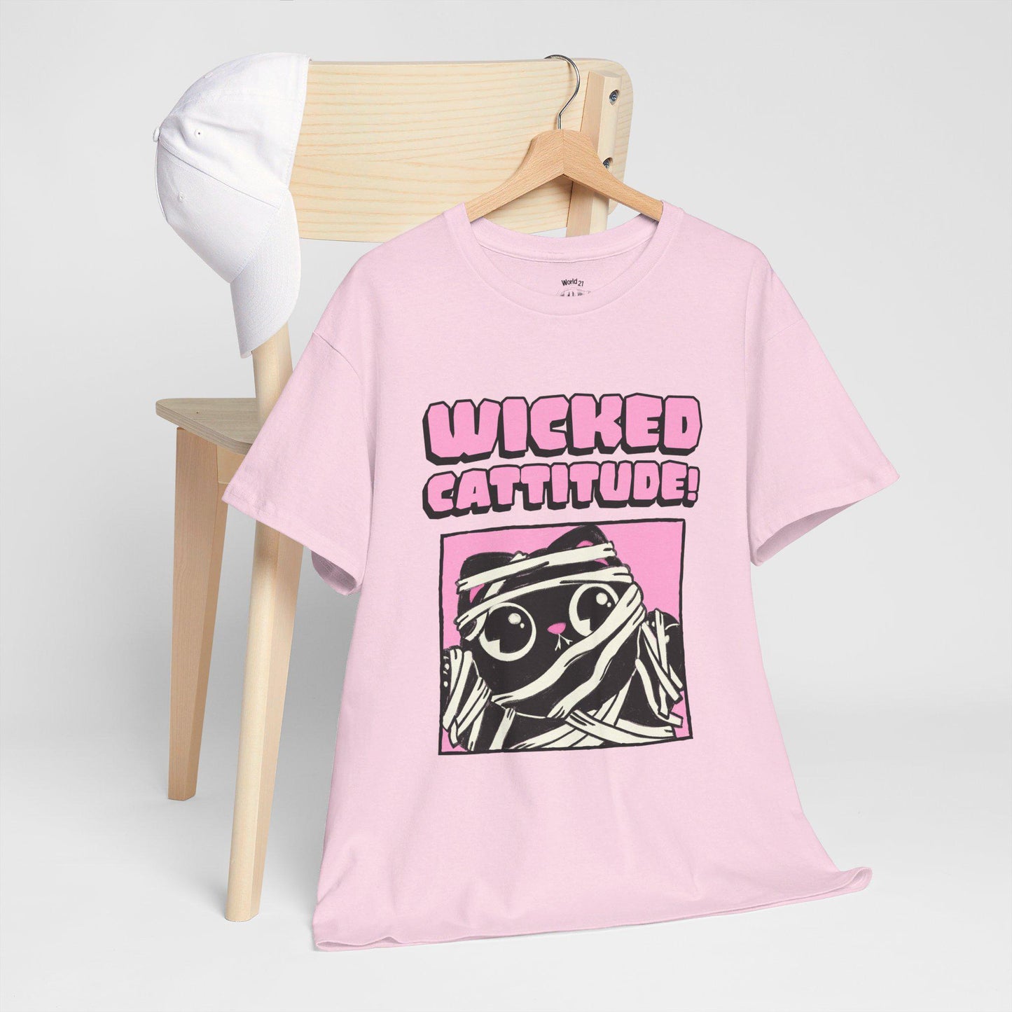 Wicked Cattitude T-Shirt | Cat Halloween Shirt, Cute Halloween Shirt, Spooky Season Tee, Pastel Goth, Funny Cat Shirt, Trick or Treat Shirt