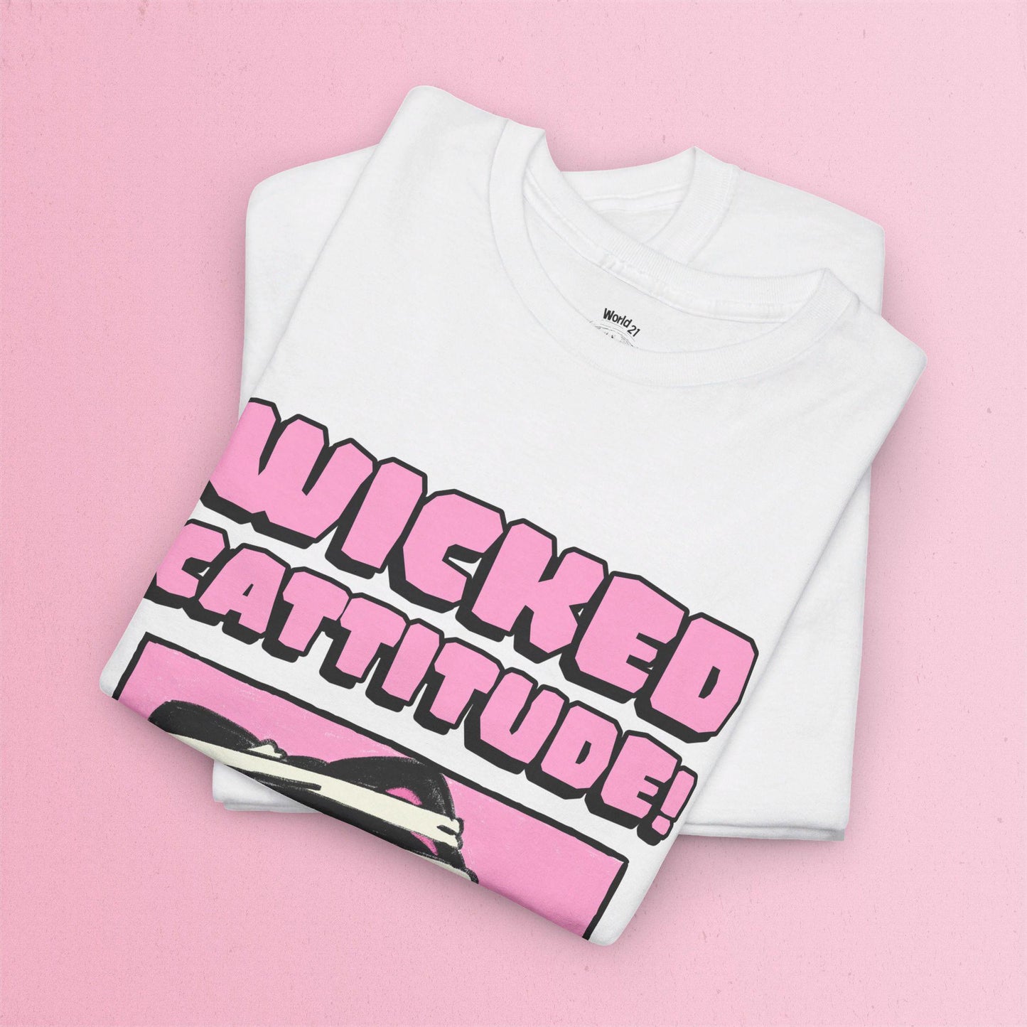 Wicked Cattitude T-Shirt | Cat Halloween Shirt, Cute Halloween Shirt, Spooky Season Tee, Pastel Goth, Funny Cat Shirt, Trick or Treat Shirt