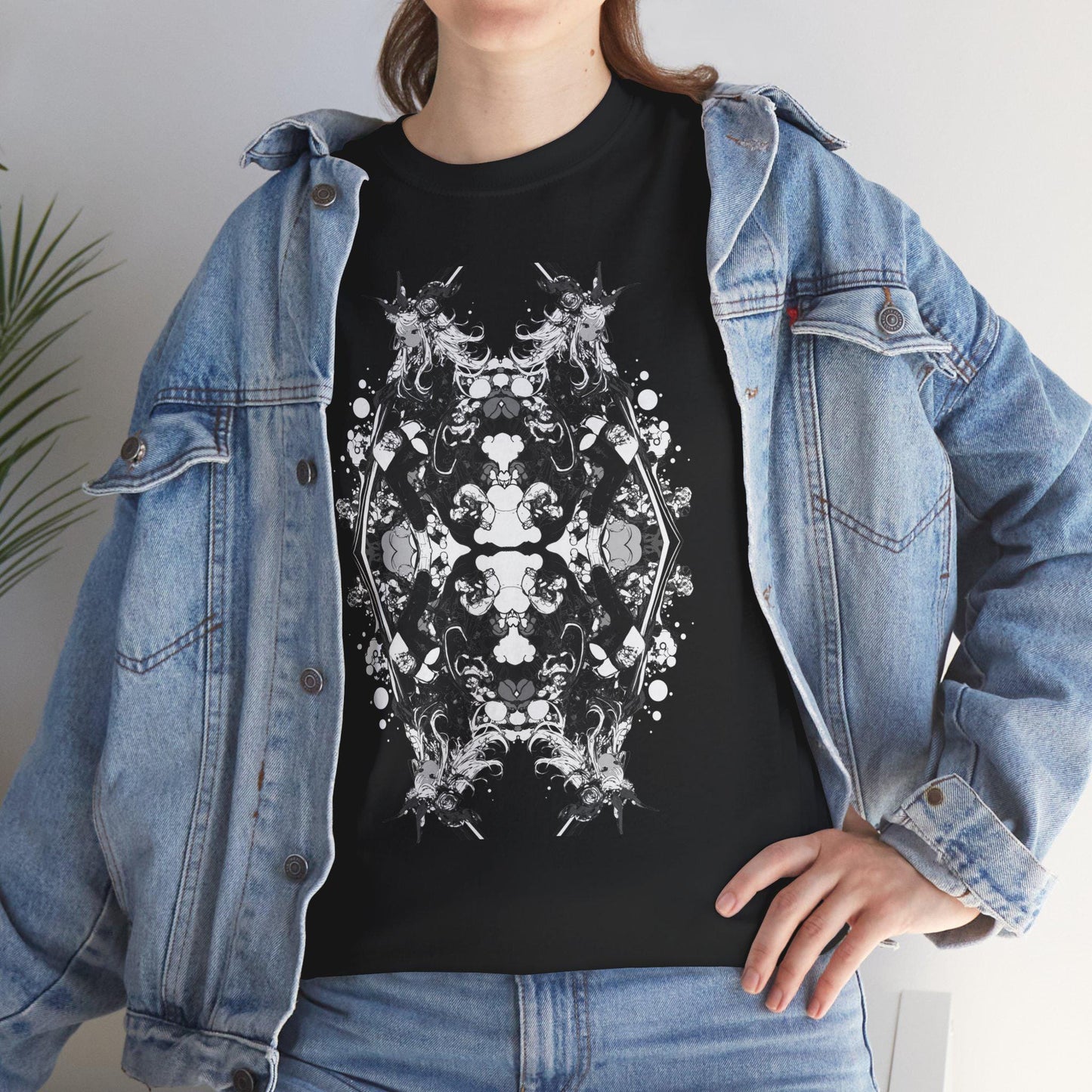 B&W Chrome Girl Kaleidoscope T | Graphic Tee | Streetwear | Graphic Tee | Casual Apparel | Streetwear Shirt | Trippy T Shirt | Unisex Tee