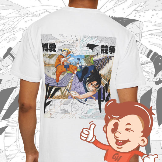Naruto Inspired T-Shirt, Unisex Tee with 2 Characters and Manga Panels, Anime Shirt, Graphic Tee, Japanese Shirt for Fans