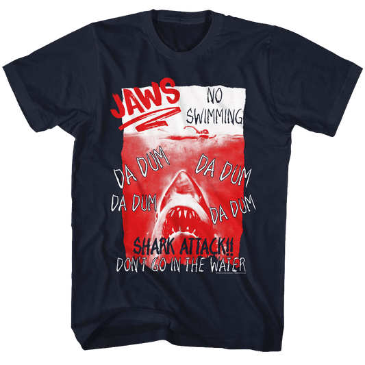 Jaws Handwritten Poster Official Movie T-Shirt