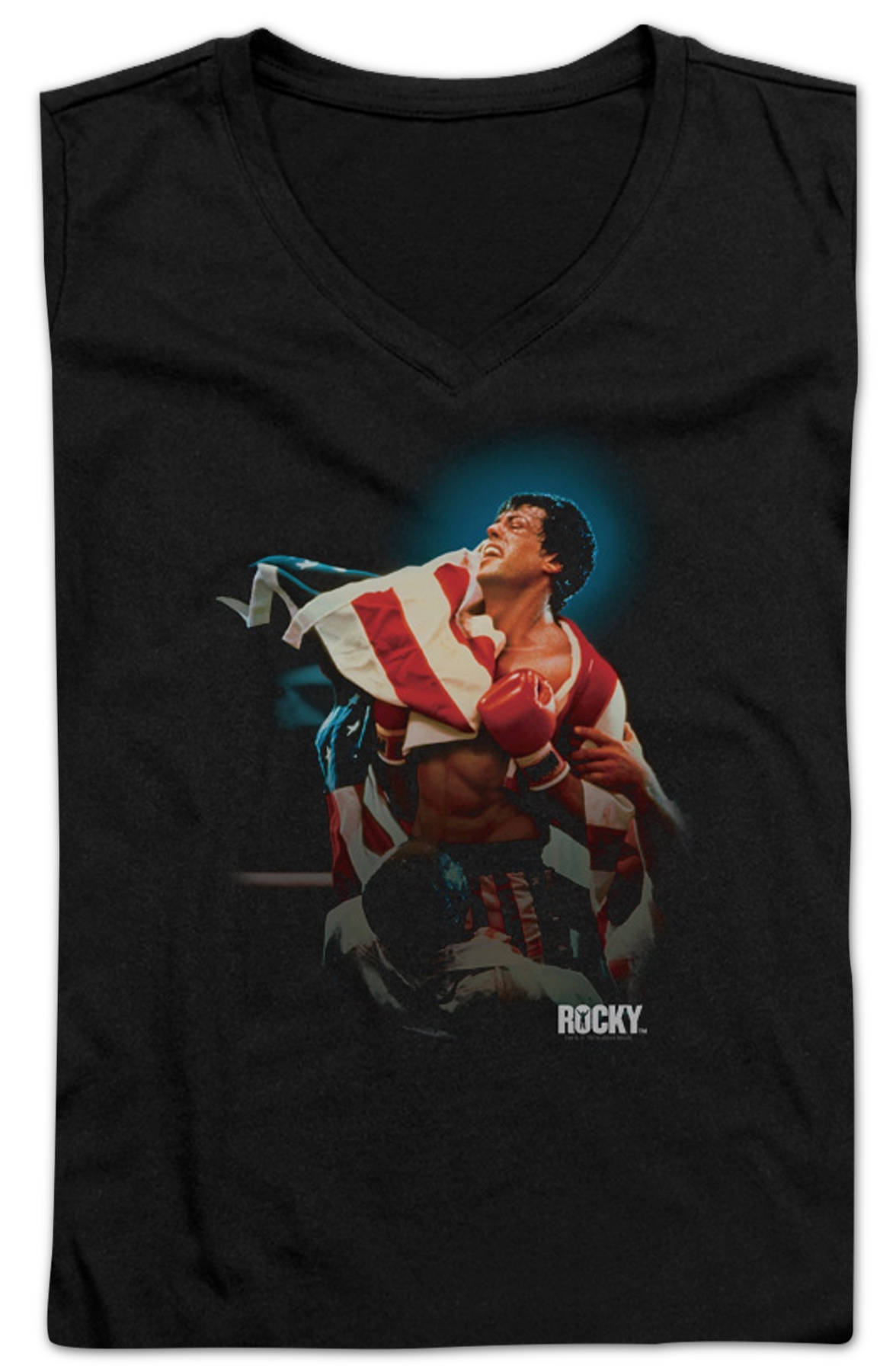 Ladies Movie Poster Rocky IV V-Neck Shirt