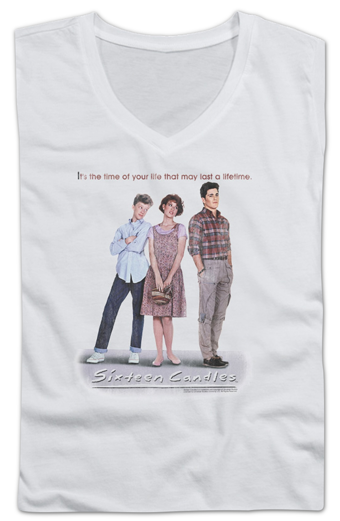 Ladies Poster Sixteen Candles V-Neck Shirt