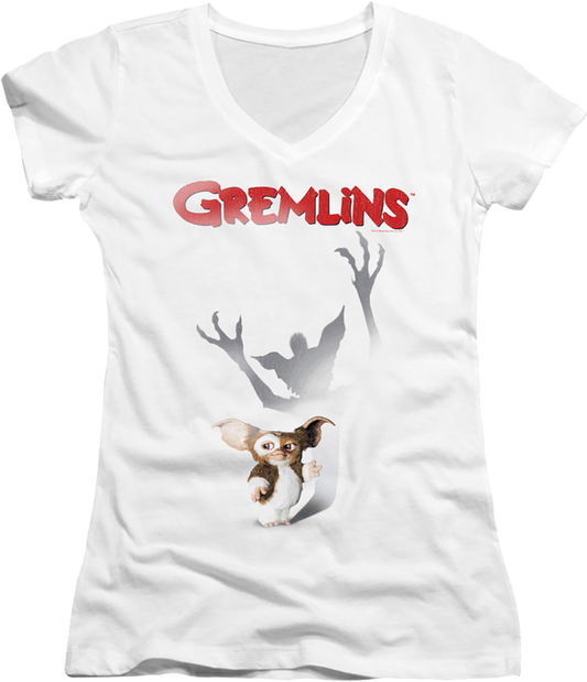 Ladies Shadow Poster Gremlins V-Neck Shirt
