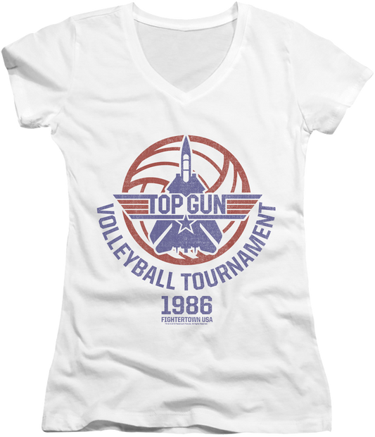 Ladies Volleyball Tournament Top Gun V-Neck Shirt