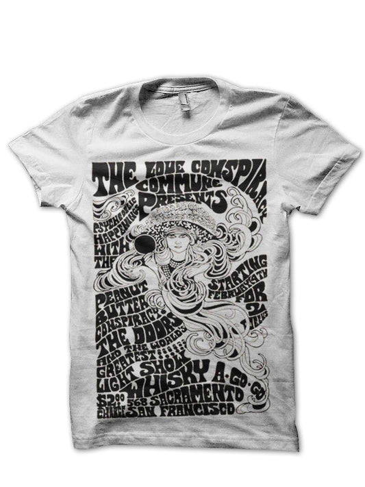 The Doors with Jim Morrison at San Francisco Concert Poster 1967 White T-Shirt