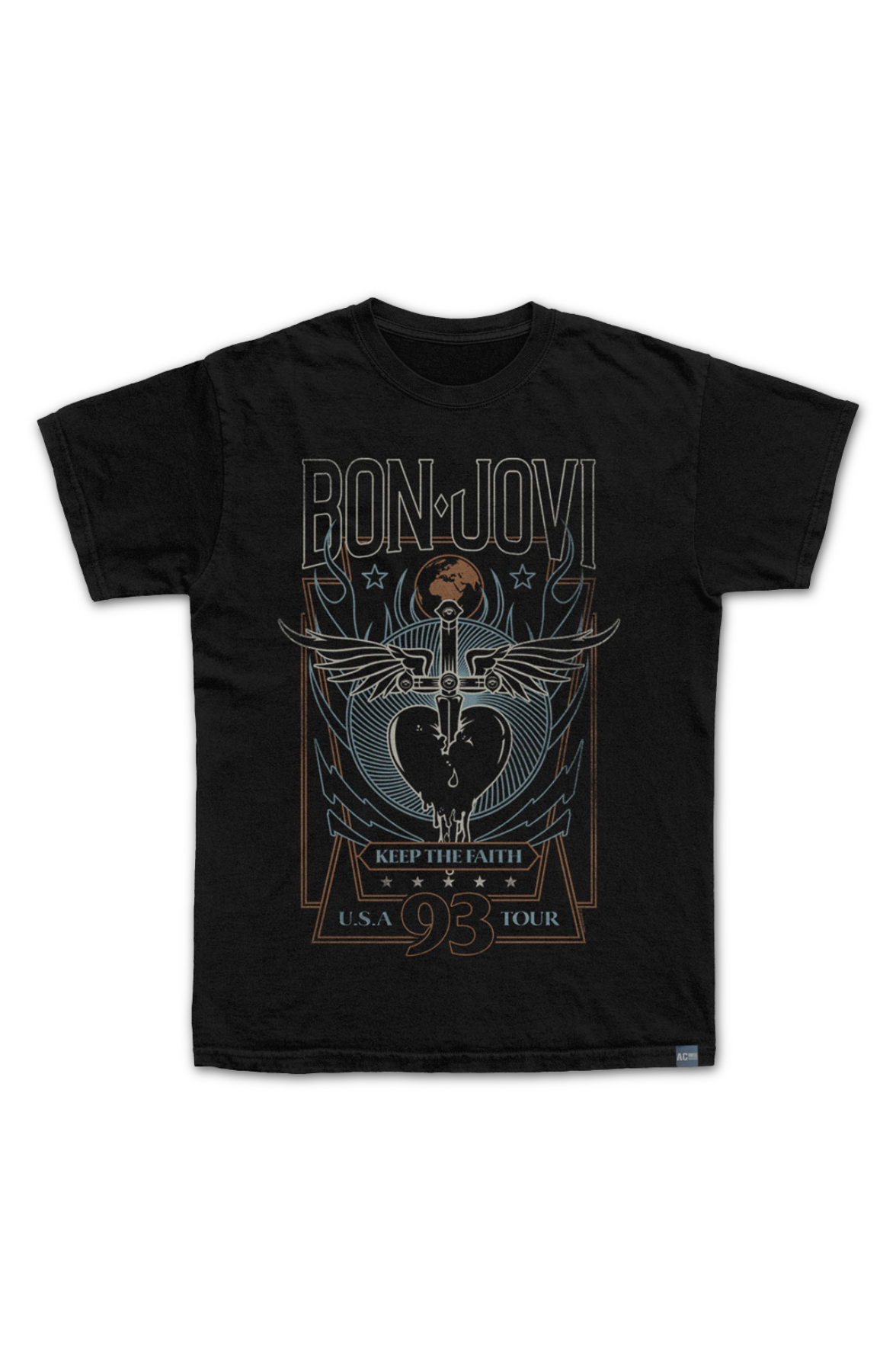 Made In USA Keep The Faith '93 Tour Bon Jovi T-Shirt