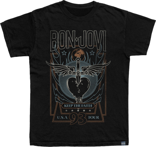 Made In USA Keep The Faith '93 Tour Bon Jovi T-Shirt