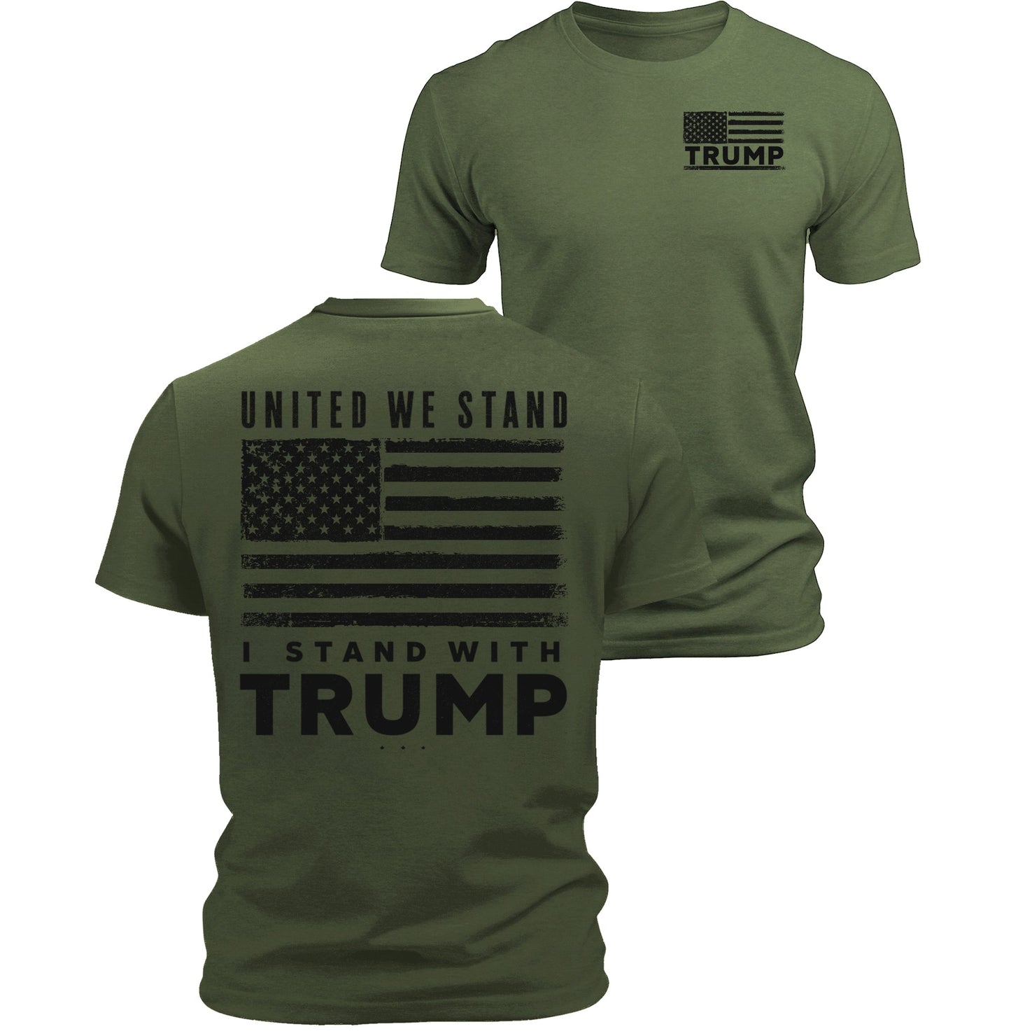I Stand With Trump T-Shirt Back Print Patriotic USA Unisex Graphic Tee