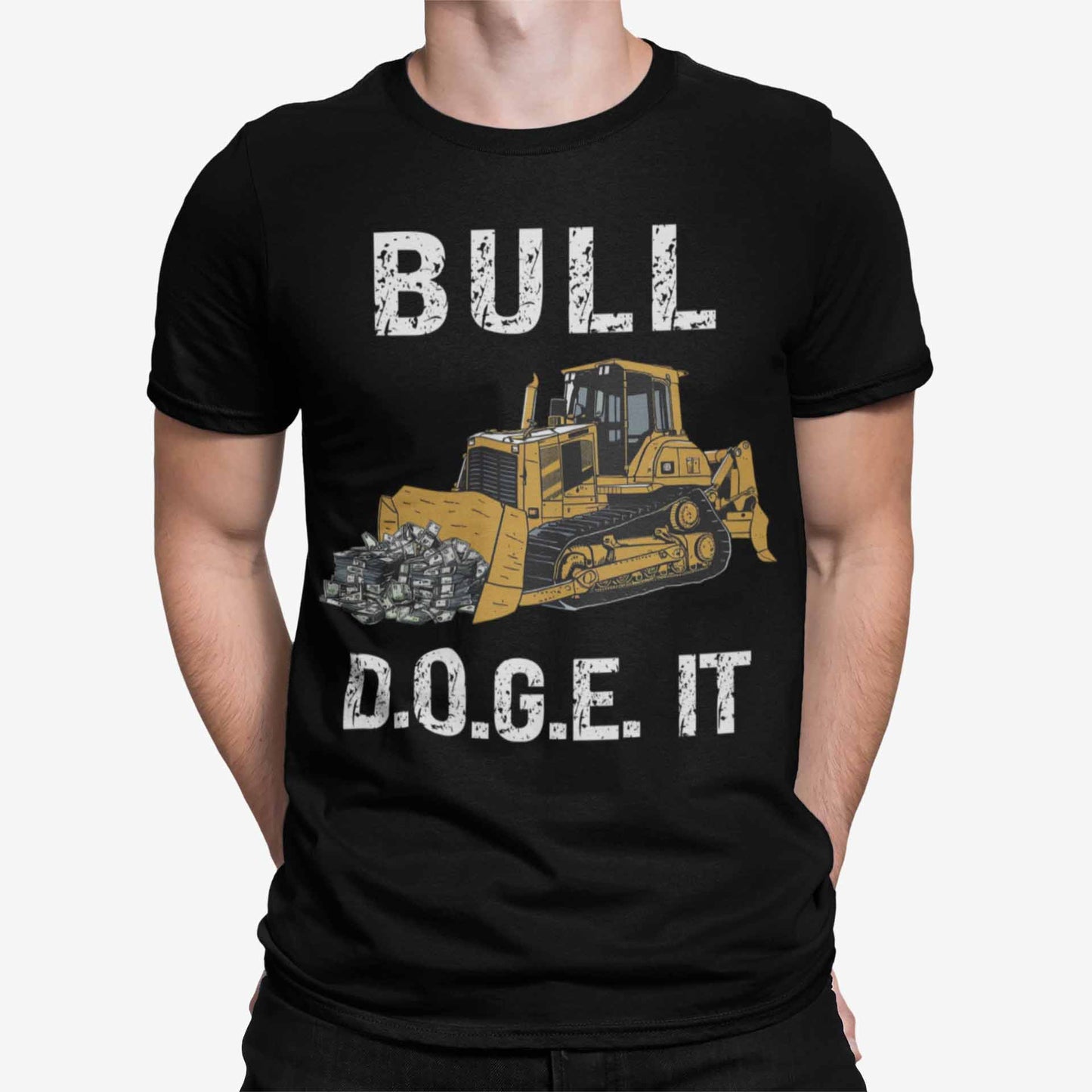Bull D.O.G.E. It Funny Trump Elon Patriotic America First Graphic T-Shirt